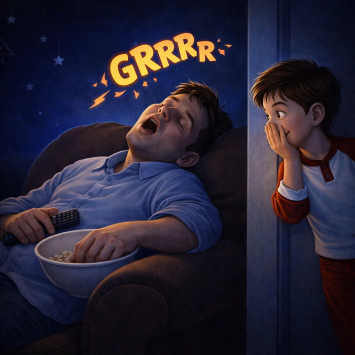 El misterio del pasillo: ¡era papá roncando!